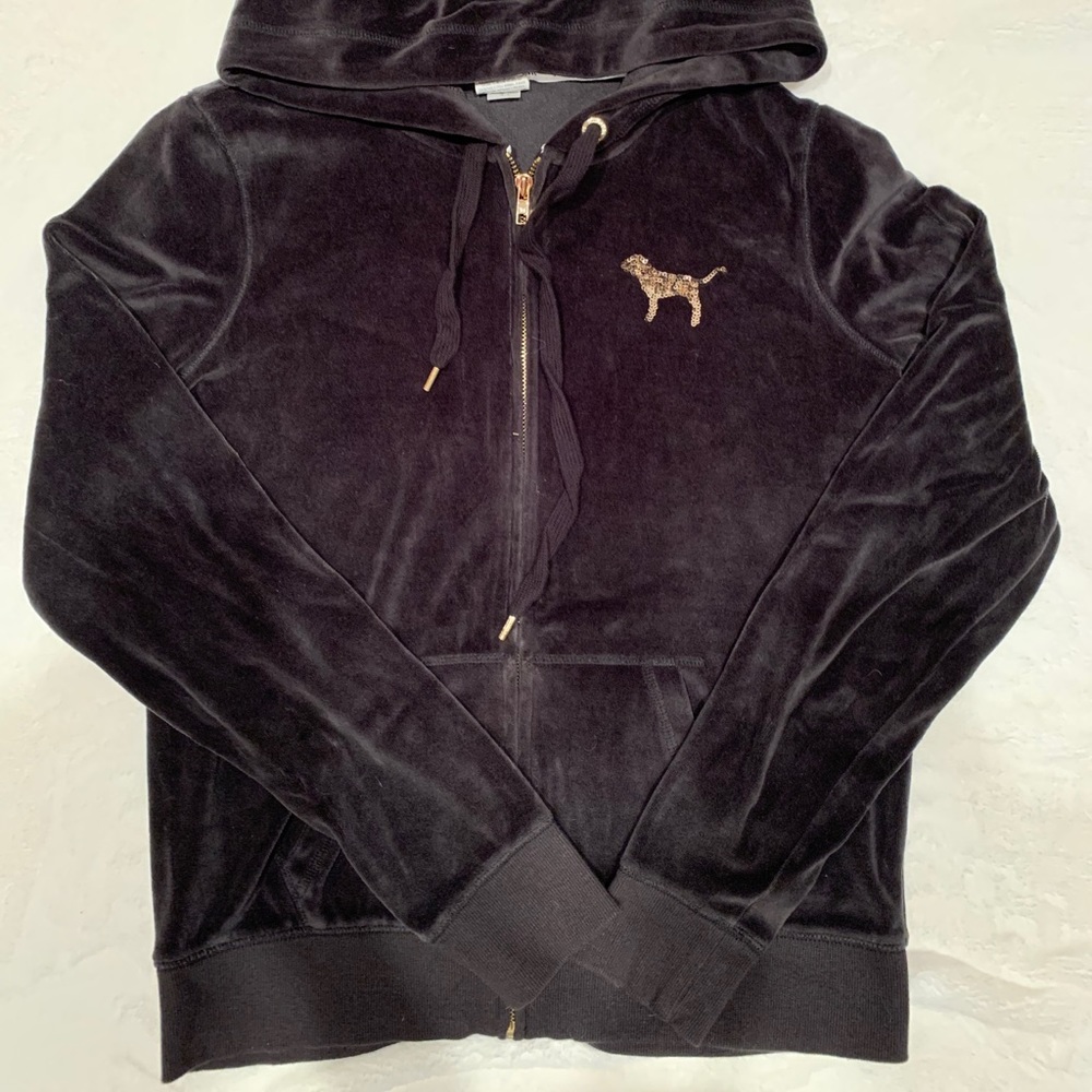 PINK Black and Gold Zip Up